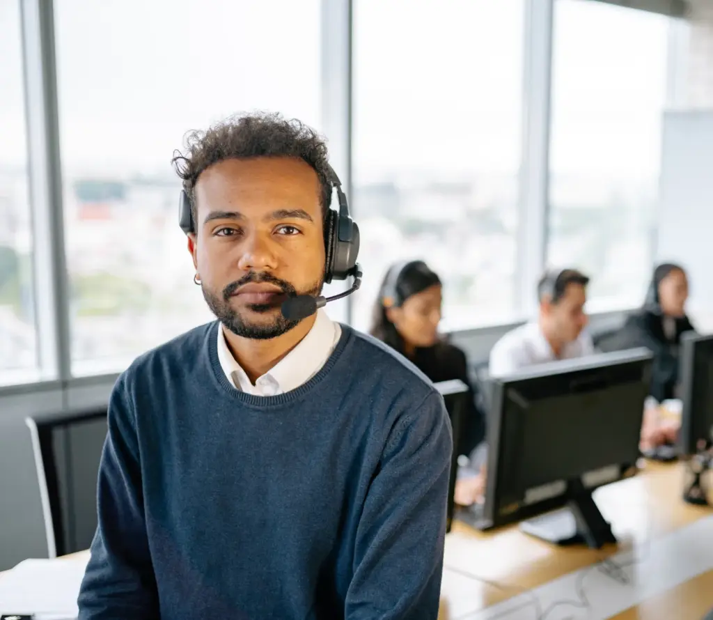Headset and laptop ready for remote computer support